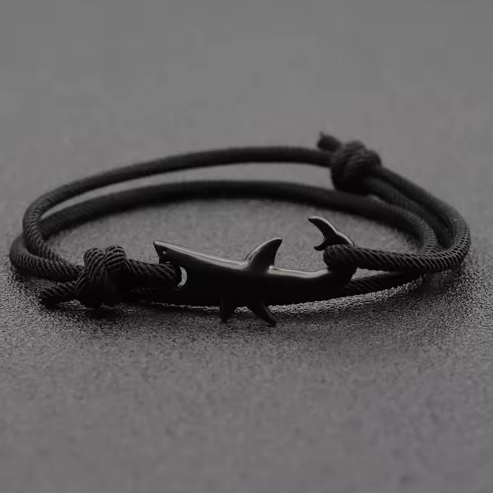 Black Shark Wrap Around Bracelet